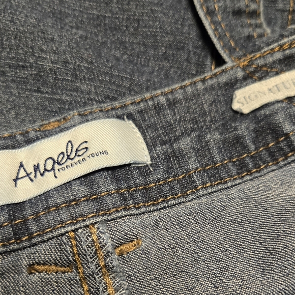 Angels‎ Forever Young Denim Overalls Womens XL Indigo Blue Jean Pockets, Button - Picture 6 of 7
